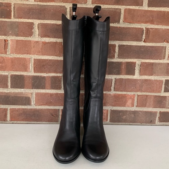 Charter Club Jeanola black leather knee high riding boots Women’s US 7 M NEW - Picture 2 of 10